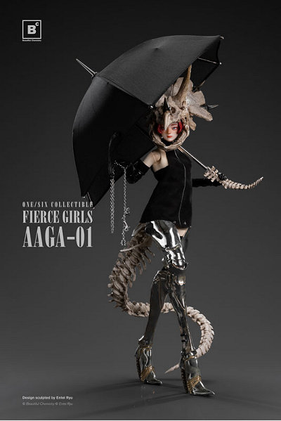 フィアス・ガールズ シリーズ: ボーン・ガール（トリケラトプス）1/6 アクションフィギュア（AAGA-01）